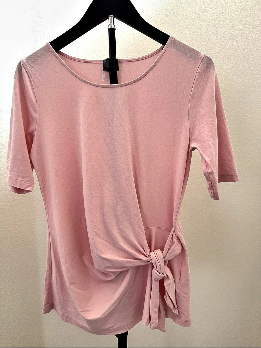 Lands' End Women's Lightweight Jersey Tie Front Top Pink XS